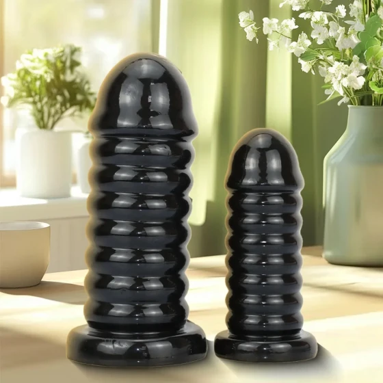 Chrysanthemum-shaped anal plug for anal masturbation, suitable for both men and women, anal sex toy, expansion device, extra-large black dildo