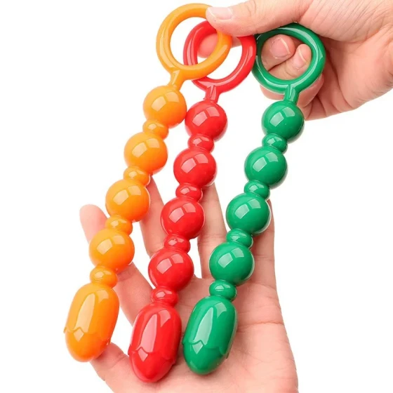 Lotus-shaped bead anal plug with pull ring, female masturbator, couple's anal expansion toy, adult sex toy