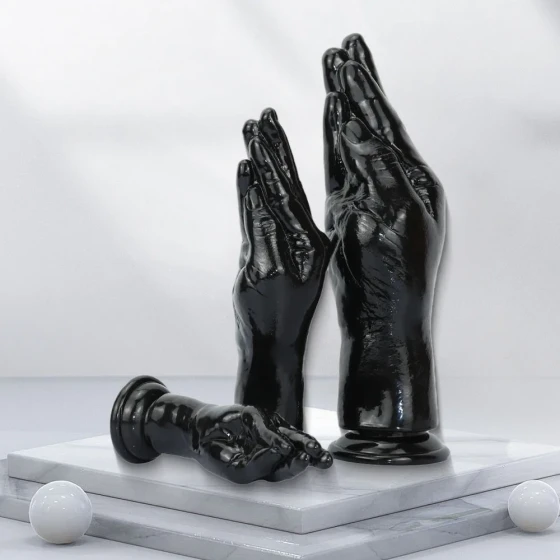 Fisting anal plug, extra-large, unisex, for anal expansion, black fake arm, erotic sex toy