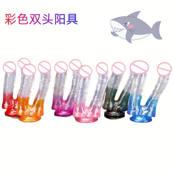 Double-headed dildo for women, transparent crystal dildo with different sizes, designed for lesbian masturbation, highly realistic and sensual