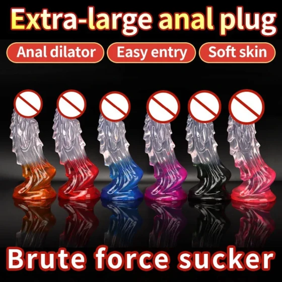 Foreign trade Kirin-shaped artificial transparent dildo·Crystal dildo adult products women's sex toy high simulation