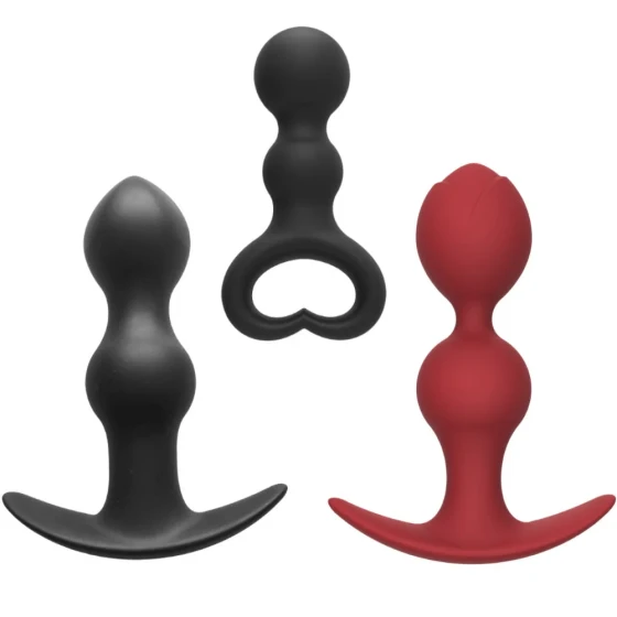 2Beaded anal plug for outdoor use, unisex anal toy, steel bead pull plug, sex toy