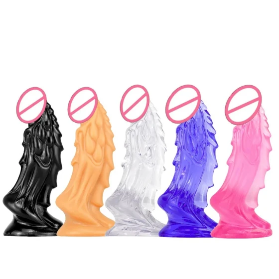 Kirin-shaped transparent crystal dildo, adult products, women's sex toy, anal plug, irregular-shaped fake penis