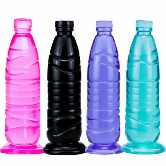 Mineral water bottle-shaped artificial dildo for men and women, anal expander, anal plug, fake penis, transparent crystal masturbator