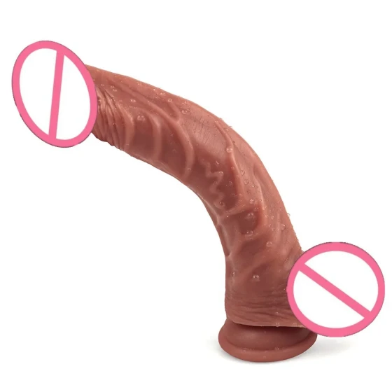 Curved upward silicone realistic dildo for women, ultra-realistic curved manual fake penis, adult sex toy, masturbator