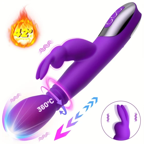 Adult products for women: rabbit-shaped telescopic vibrator for instant clitoral stimulation, new model sex toy