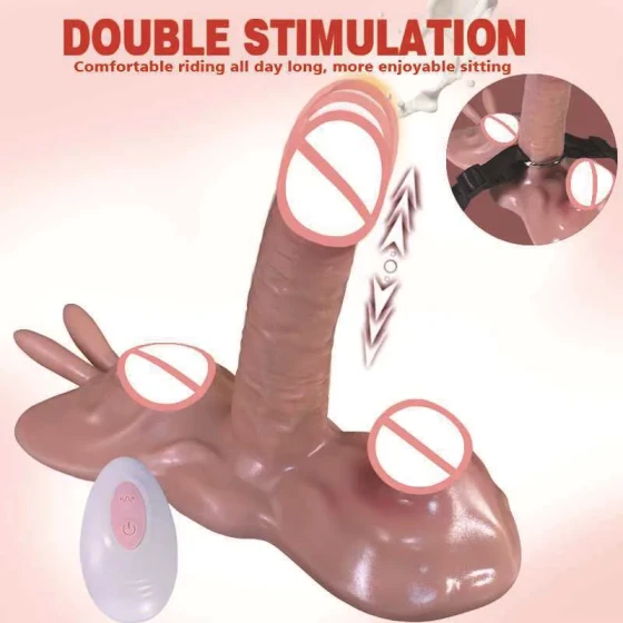 New product: simulated silicone dildo with telescopic and vibrating functions, wearable and insertable, female vibrator, adult sex toy
