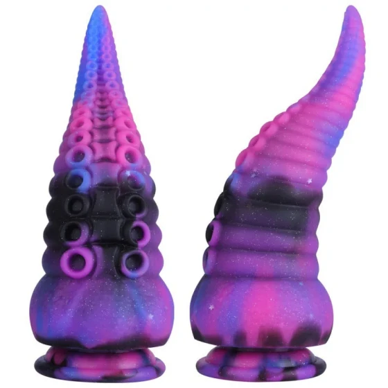 Starry sky alien-shaped mixed-color dildo, octopus tentacle soft anal plug, adult sex toy for women, anal masturbator