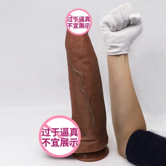 Extra-thick realistic liquid silicone dildo for women, suitable for fisting, anal plug, artificial penis, adult sex toy
