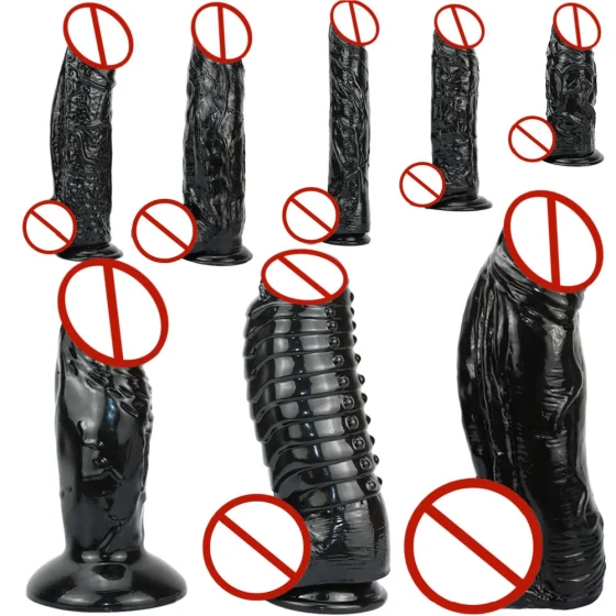 10cm Extra-large, extra-thick dildo, irregular-shaped giant anal expander, massive black anal plug, fake penis