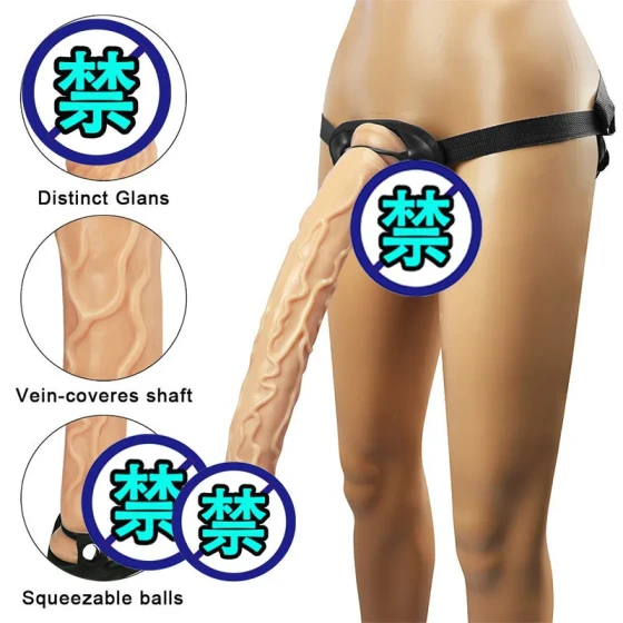 Wearable panty dildo, extra-large realistic penis with suction cup, eggless, for women les Lala masturbation stick adult sex toy