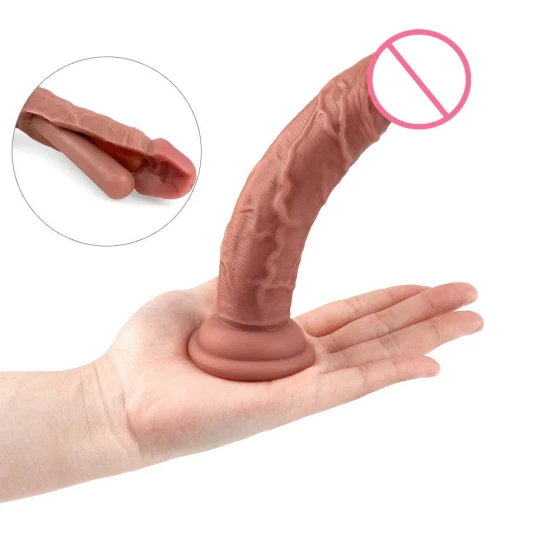Yiqu Women's Manual Small Soft Eggless Realistic Dildo Anal Plug Artificial Penis Adult Sex Toy