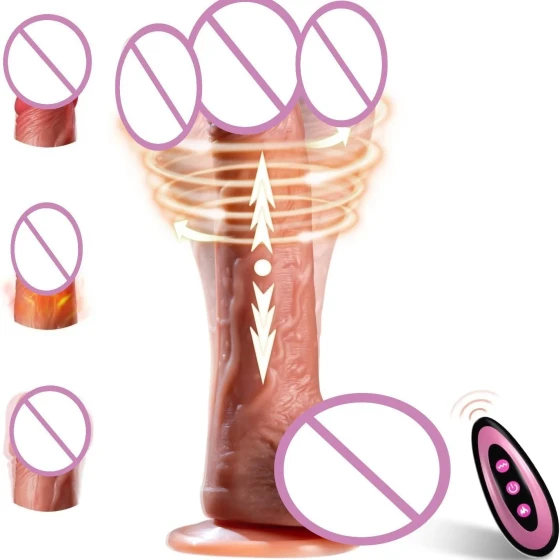 Popular foreign trade product: Liquid silicone realistic dildo for women, retractable vibrating rod, adult sex toy