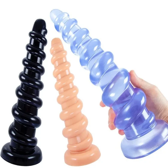 Threaded anal plug, large anal plug, soft thick anal plug, anal dilator for male and female anal masturbation