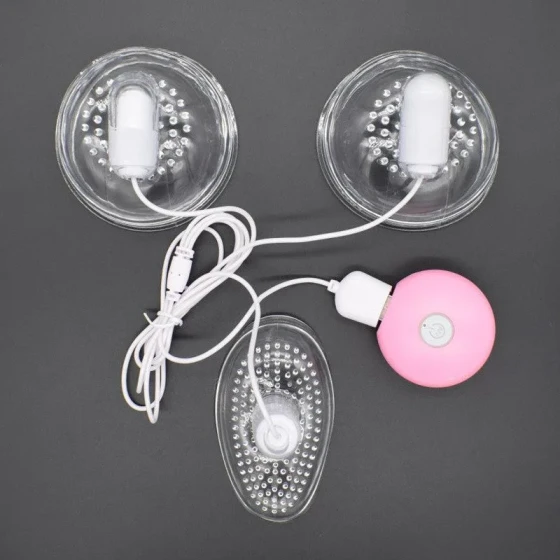 Three-head rechargeable shock-absorbing breast massager, dual-vibration frequency-adjustable adult sex toy, female masturbator