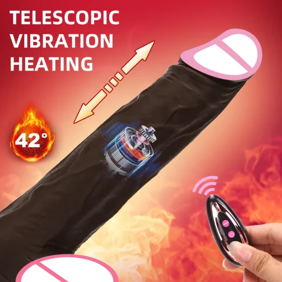 Heated dildo, wireless retractable swinging electric dildo, silicone orgasm vibrator for women, masturbation device
