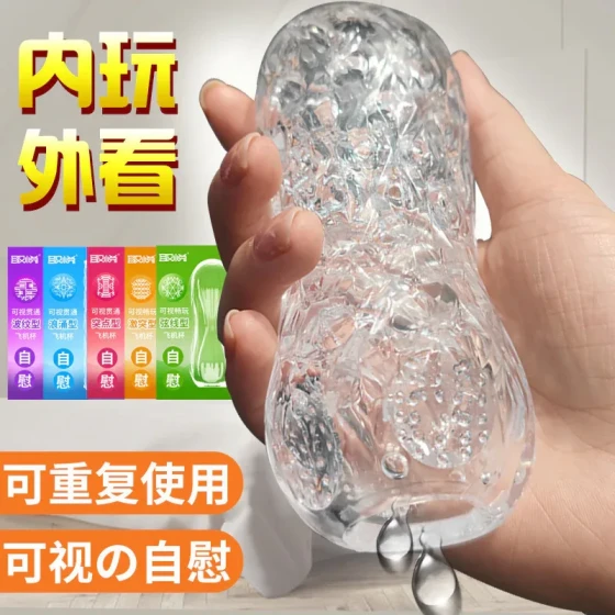 Transparent visual pleasure airplane cup penetration trainer male masturbator male training desensitization exerciser for adults