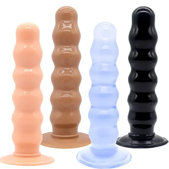 Large anal plug with suction cup, bead roller, large anal rod for male and female self-pleasure, anal expansion, vaginal and prostate massager, dildo